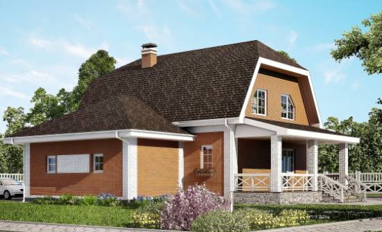 160-006-R Two Story House Plans and mansard with garage in back, classic Tiny House Plans | Проекты домов от House Expert