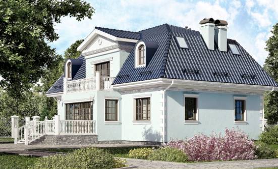 210-004-L Two Story House Plans with mansard roof, classic House Planes | Проекты домов от House Expert