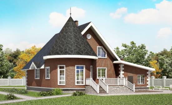 220-002-L Two Story House Plans with mansard roof with garage in front, spacious Home Blueprints | Проекты домов от House Expert