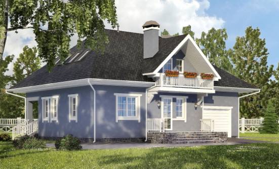 200-001-R Two Story House Plans with mansard with garage in back, a simple House Building | Проекты домов от House Expert