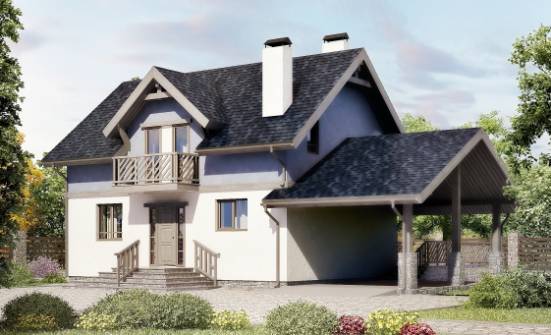 150-011-R Two Story House Plans and mansard and garage, modest Construction Plans | Проекты домов от House Expert