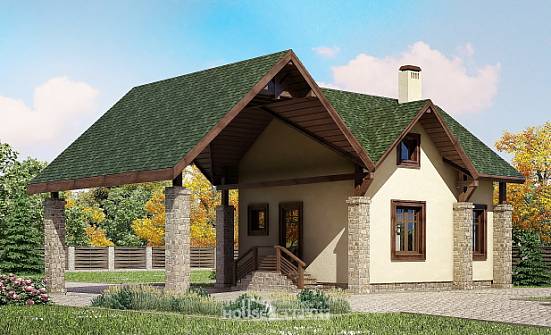 060-001-L Two Story House Plans with mansard with garage in front, little Dream Plan | Проекты домов от House Expert