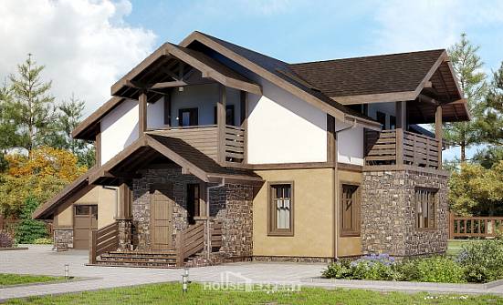 180-011-L Two Story House Plans with mansard with garage in back, available Cottages Plans | Проекты домов от House Expert