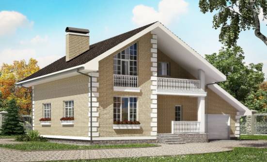 190-005-R Two Story House Plans with mansard roof with garage under, beautiful Architectural Plans | Проекты домов от House Expert