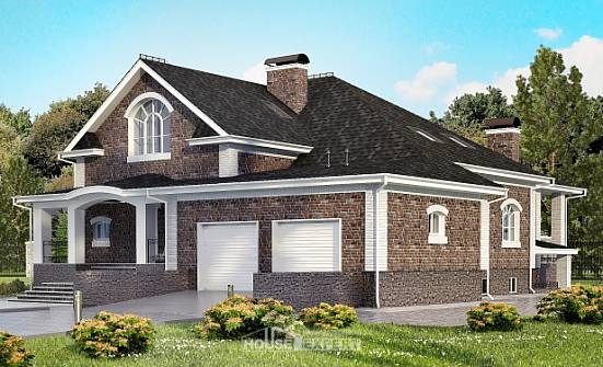 490-001-R Three Story House Plans with mansard with garage, modern House Online | Проекты домов от House Expert