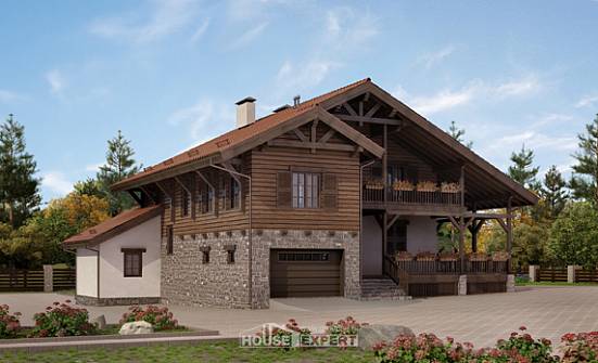 255-002-L Two Story House Plans with mansard roof with garage under, modern Planning And Design | Проекты домов от House Expert