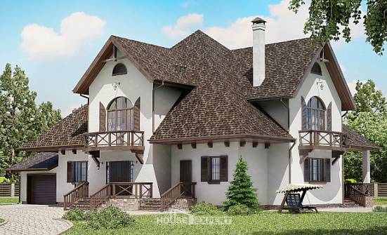 350-001-L Two Story House Plans and mansard with garage under, modern Design House | Проекты домов от House Expert