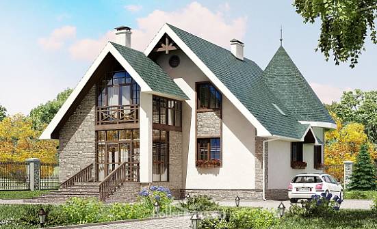 170-003-L Two Story House Plans with mansard, classic House Plans | Проекты домов от House Expert