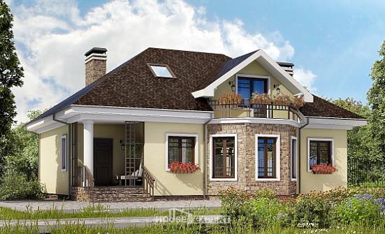 150-008-L Two Story House Plans with mansard roof, modern Online Floor | Проекты домов от House Expert