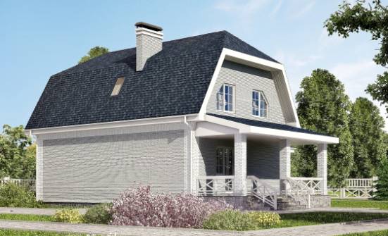 160-006-L Two Story House Plans with mansard roof with garage under, beautiful Dream Plan | Проекты домов от House Expert