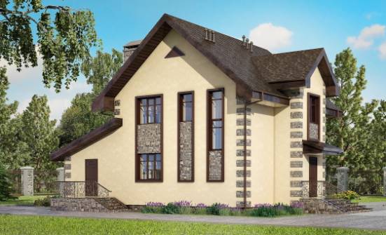 160-004-R Two Story House Plans with garage under, compact Online Floor | Проекты домов от House Expert