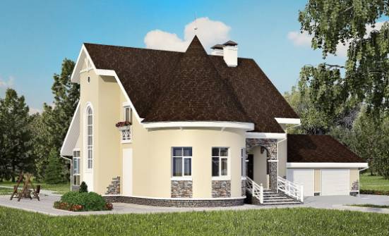 275-001-L Two Story House Plans with mansard with garage under, cozy Planning And Design | Проекты домов от House Expert