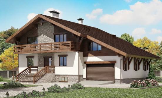 420-001-R Three Story House Plans with mansard and garage, big House Plan | Проекты домов от House Expert