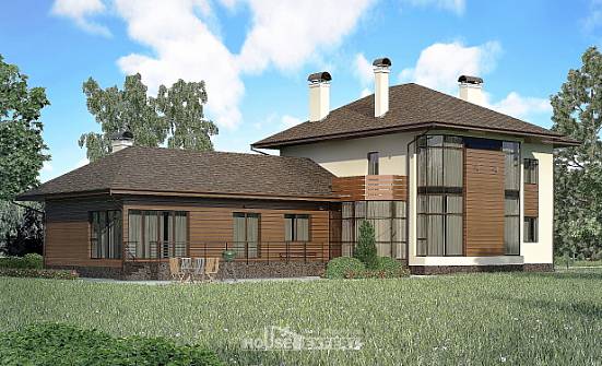 300-001-R Two Story House Plans, beautiful Woodhouses Plans | Проекты домов от House Expert