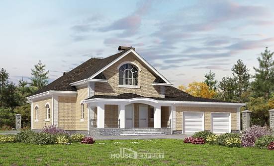 290-001-R Two Story House Plans with mansard with garage in front, spacious Home Plans | Проекты домов от House Expert