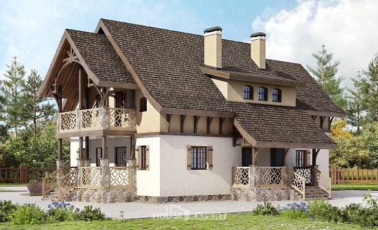 180-014-L Two Story House Plans with mansard roof, small Cottages Plans | Проекты домов от House Expert