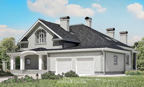 385-001-R Two Story House Plans and mansard with garage in back, a huge House Building | Проекты домов от House Expert