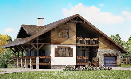 220-005-R Two Story House Plans with mansard roof with garage in back, modern Architect Plans | Проекты домов от House Expert