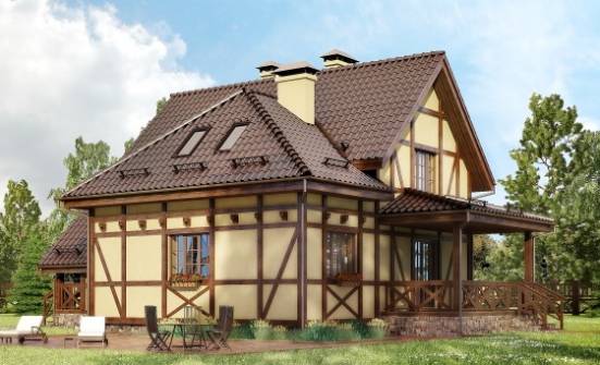 160-003-R Two Story House Plans with mansard, small Home House | Проекты домов от House Expert