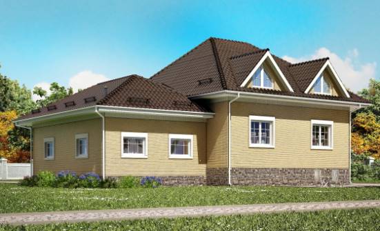 400-001-R Three Story House Plans with mansard roof with garage under, cozy Construction Plans | Проекты домов от House Expert