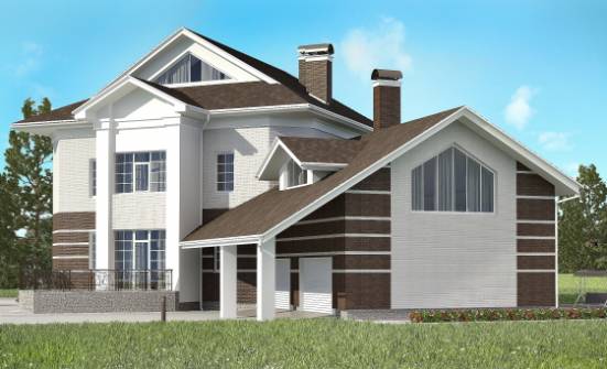 410-001-R Two Story House Plans with garage under, classic Architect Plans | Проекты домов от House Expert