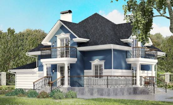 180-002-R Two Story House Plans with mansard roof with garage in front, luxury House Plan | Проекты домов от House Expert