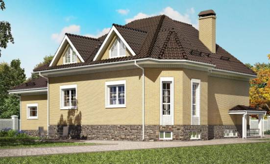 400-001-R Three Story House Plans with mansard roof with garage under, cozy Construction Plans | Проекты домов от House Expert