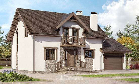 180-013-R Two Story House Plans with mansard with garage under, beautiful Architectural Plans | Проекты домов от House Expert