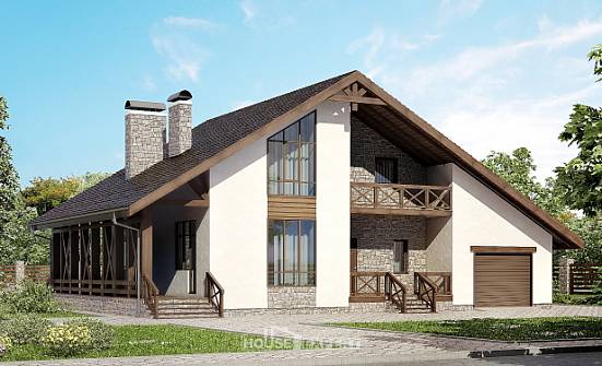 265-001-R Two Story House Plans with mansard roof with garage, luxury Plan Online | Проекты домов от House Expert