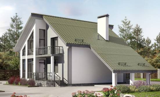 170-009-L Two Story House Plans with mansard roof with garage in back, available Home House | Проекты домов от House Expert