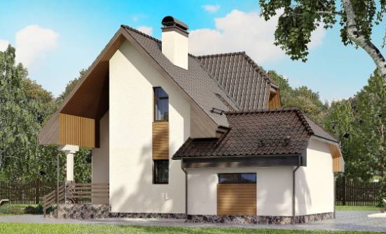 150-001-L Two Story House Plans and mansard with garage under, beautiful Building Plan  | Проекты домов от House Expert