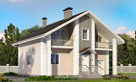 150-002-R Two Story House Plans and mansard with garage under, available House Plans | Проекты домов от House Expert