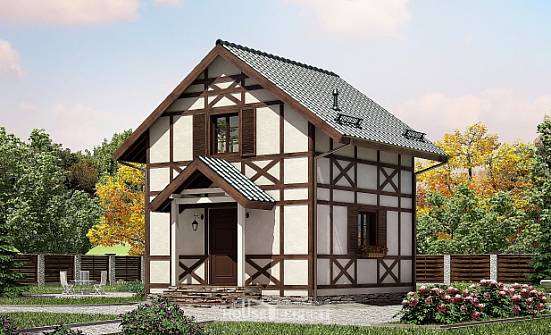 060-002-R Two Story House Plans with mansard roof, miniature Floor Plan | Проекты домов от House Expert