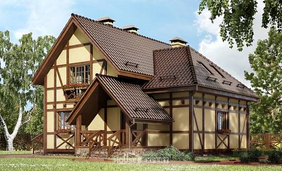 160-003-R Two Story House Plans with mansard, small Home House | Проекты домов от House Expert