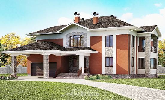 400-002-L Two Story House Plans and garage, cozy Plans Free | Проекты домов от House Expert