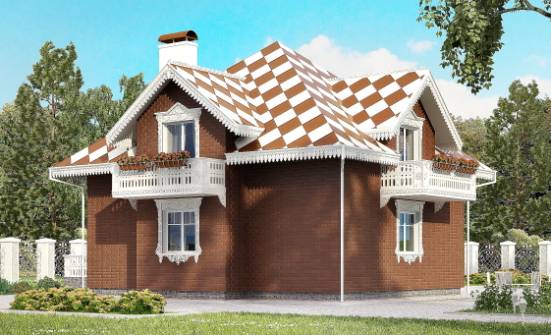 155-003-L Two Story House Plans with mansard and garage, modest House Building | Проекты домов от House Expert