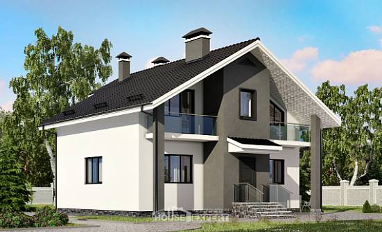 150-005-L Two Story House Plans with mansard, modest Home House | Проекты домов от House Expert