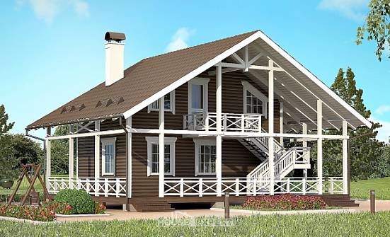 080-001-R Two Story House Plans with mansard, compact House Plans | Проекты домов от House Expert