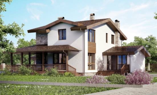 220-001-R Two Story House Plans and mansard and garage, modern Dream Plan | Проекты домов от House Expert