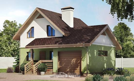 120-002-R Two Story House Plans with mansard with garage under, cozy Home House | Проекты домов от House Expert