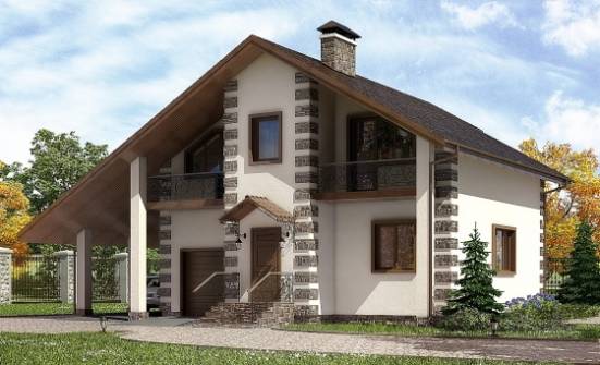 150-003-L Two Story House Plans and mansard with garage in back, economical House Building | Проекты домов от House Expert