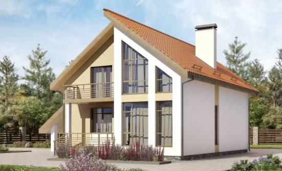 170-009-R Two Story House Plans with mansard with garage, available House Planes | Проекты домов от House Expert