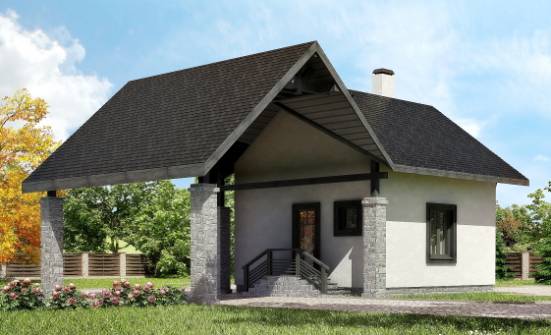 060-001-R Two Story House Plans with mansard roof with garage, cheap Ranch | Проекты домов от House Expert