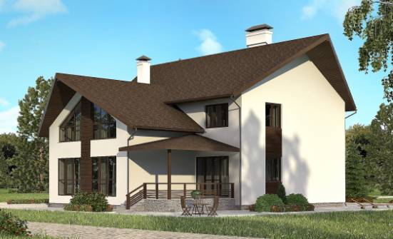 300-002-R Two Story House Plans and mansard and garage, modern Ranch | Проекты домов от House Expert