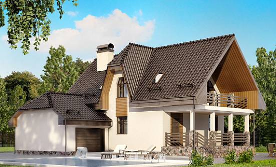 150-001-L Two Story House Plans and mansard with garage under, beautiful Building Plan  | Проекты домов от House Expert