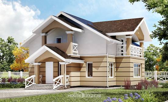 155-009-R Two Story House Plans with mansard roof, compact House Plan | Проекты домов от House Expert