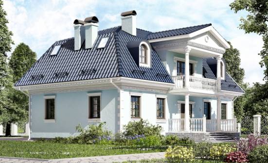 210-004-L Two Story House Plans with mansard roof, classic House Planes | Проекты домов от House Expert