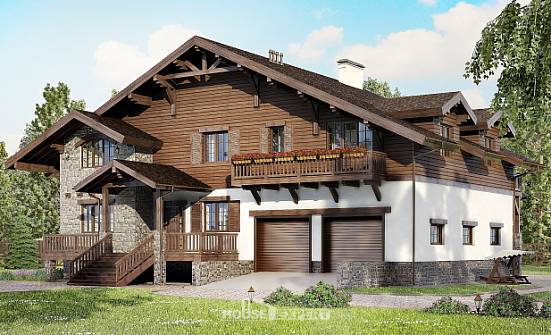 440-001-R Three Story House Plans with mansard with garage, spacious Home Plans | Проекты домов от House Expert