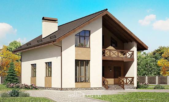 170-002-R Two Story House Plans with mansard, the budget Tiny House Plans | Проекты домов от House Expert