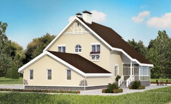 275-001-L Two Story House Plans with mansard with garage under, cozy Planning And Design | Проекты домов от House Expert